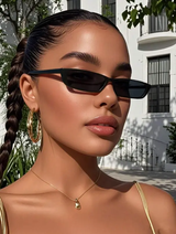 Lunettes modes minimalistes de mode rectangulaires à petite monture L’Art des Vêtements