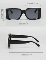 Lunettes de mode noires rectangulaires rétro, monture en plastique classique pour femmes L’Art des Vêtements