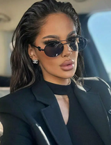 Lunettes de mode à double poutre en métal, monture elliptique vintage polyvalente et petite L’Art des Vêtements