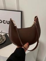 Sac à bandoulière en PU de couleur brun café - Femme L’Art des Vêtements