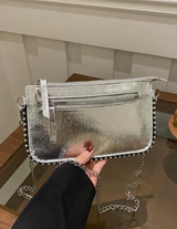 Sac à bandoulière argenté pour femme L’Art des Vêtements