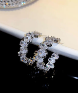 Boucle d'oreille pour femme Créoles Zircone Cubique Décor L’Art des Vêtements