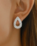 Paire De Boucles D'oreilles À Tige En Strass Sans Fond, De Forme Géométrique L’Art des Vêtements
