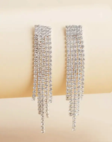 Boucles d'oreilles à strass à franges L’Art des Vêtements