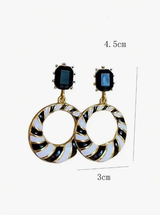 paire de boucles d'oreilles vintage de luxe à pendentif cercle pour femmes L’Art des Vêtements