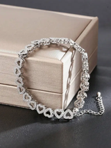 pièce Bracelet ajustable en forme de cœur avec zirconium cubique de luxe L’Art des Vêtements