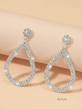 paire luxe à strass Boucles d'oreilles à design goutte d'eau pour femme L’Art des Vêtements