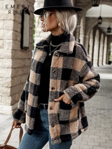 EMERY ROSE Manteau à carreaux pour femme L’Art des Vêtements