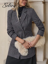 Solivie Manteau long élégant à double boutonnage et manches longues en couleur unie pour femme L’Art des Vêtements