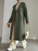 pièce Manteau casual femme à double boutonnage unicolore, automne/hiver L’Art des Vêtements