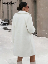 RueChic Veste d'hiver à couleur unie, avec poches, boutons pour femme L’Art des Vêtements