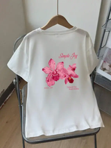 T-shirt pour filles - lavable en machine avec une impression graphique "florale" L’Art des Vêtements