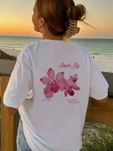 T-shirt pour filles - lavable en machine avec une impression graphique "florale" L’Art des Vêtements