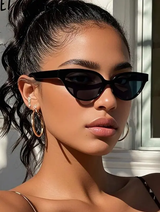 Lunettes de mode minimaliste chic à monture fine en forme d'œil de chat noir L’Art des Vêtements