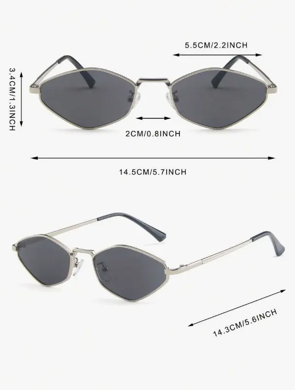 lunettes de femme au cadre en métal polygonal argenté L’Art des Vêtements