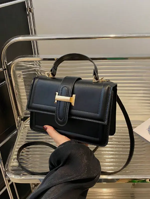 Sac à bandoulière carré vintage de couleur unie L’Art des Vêtements