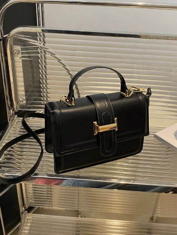 Sac à bandoulière carré vintage de couleur unie L’Art des Vêtements