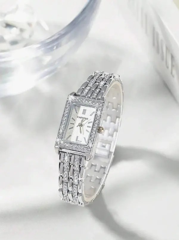 Montre-bracelet élégante et de luxe avec bracelet orné de diamants et de perles pour femmes L’Art des Vêtements
