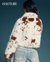 Hauture Manteau court à manches longues avec col en fausse fourrure pour femmes L’Art des Vêtements