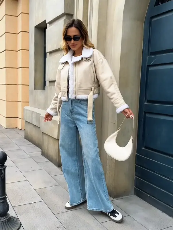 Veste courte d'hiver pour femmes en fausse fourrure d'agneau L’Art des Vêtements