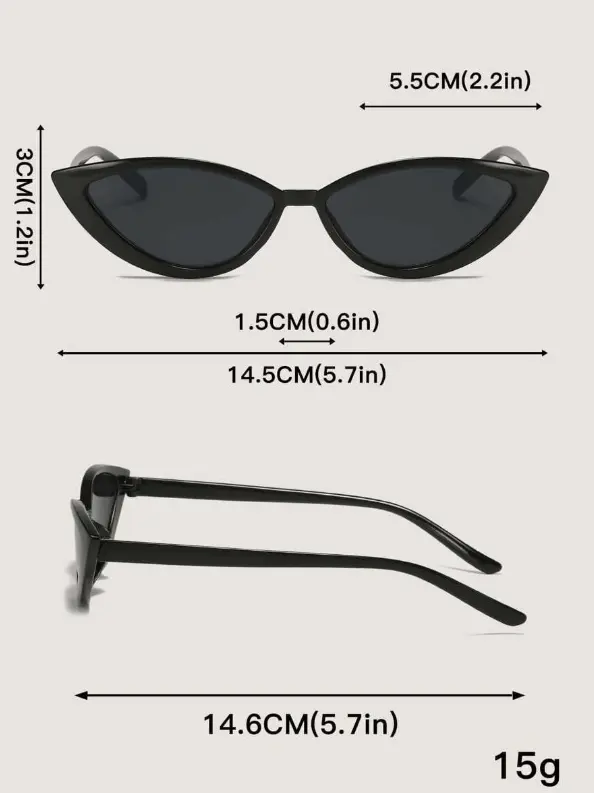 Lunettes de mode élégantes et vintage à petite monture en forme d'œil de chat noir L’Art des Vêtements