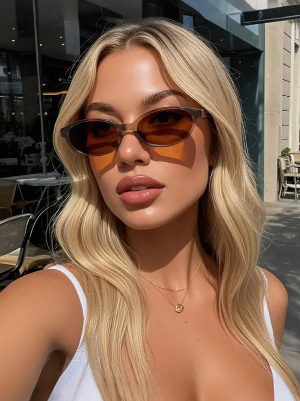 Lunettes de mode vintage en plastique beige géométrique, pour femmes L’Art des Vêtements