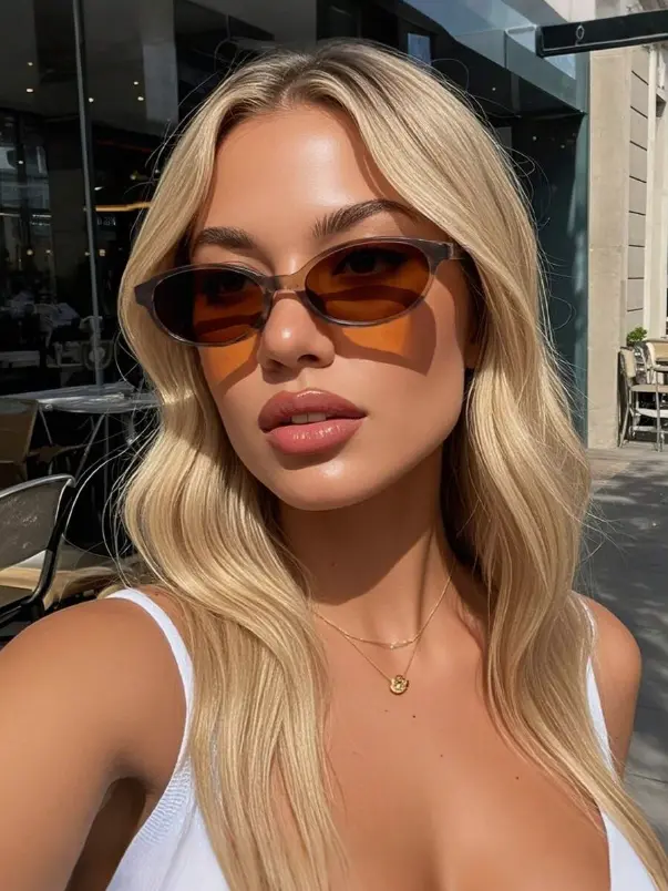 Lunettes de mode vintage en plastique beige géométrique, pour femmes L’Art des Vêtements