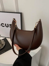 Sac à bandoulière en PU de couleur brun café - Femme L’Art des Vêtements