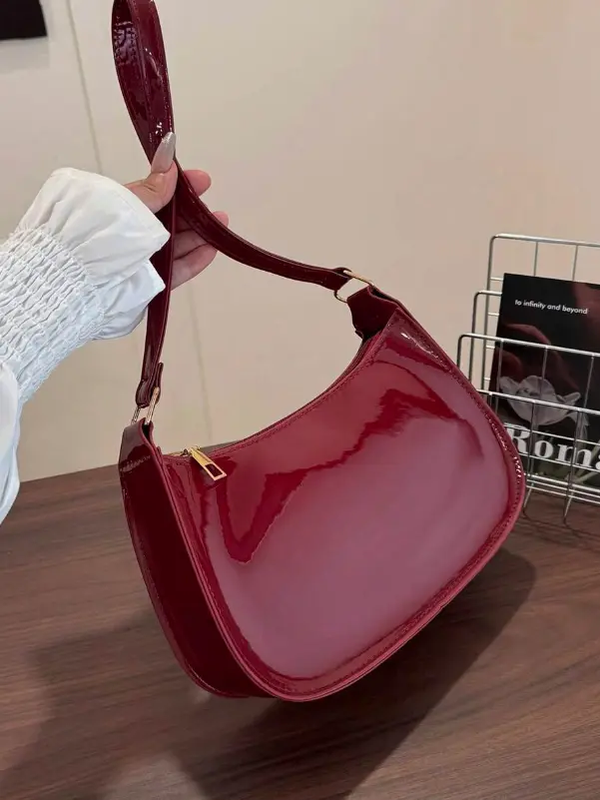Sac à bandoulière minimaliste de couleur unie avec fermeture éclair L’Art des Vêtements
