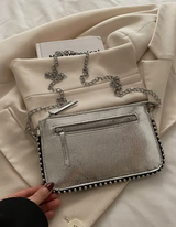 Sac à bandoulière argenté pour femme L’Art des Vêtements