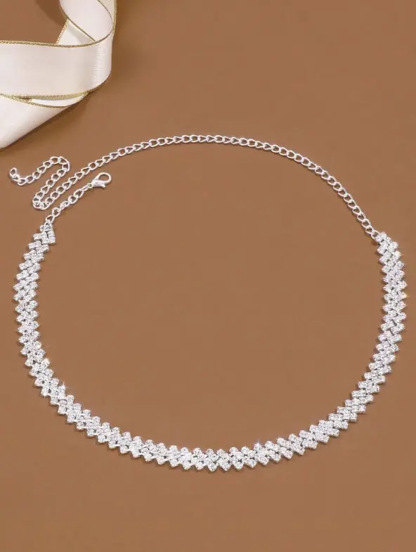 1 pièce Collier de luxe avec chaîne à griffe ornée de cristaux en forme de goutte d'eau soudée pour femmes L’Art des Vêtements