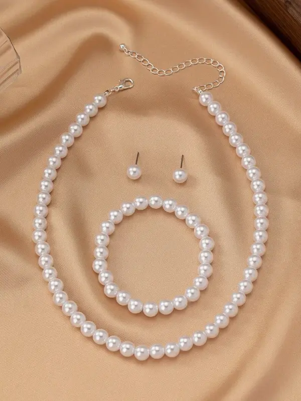 Ensemble de bijoux 4 pièces / ensemble de collier, bracelet, boucles d'oreilles avec des perles L’Art des Vêtements