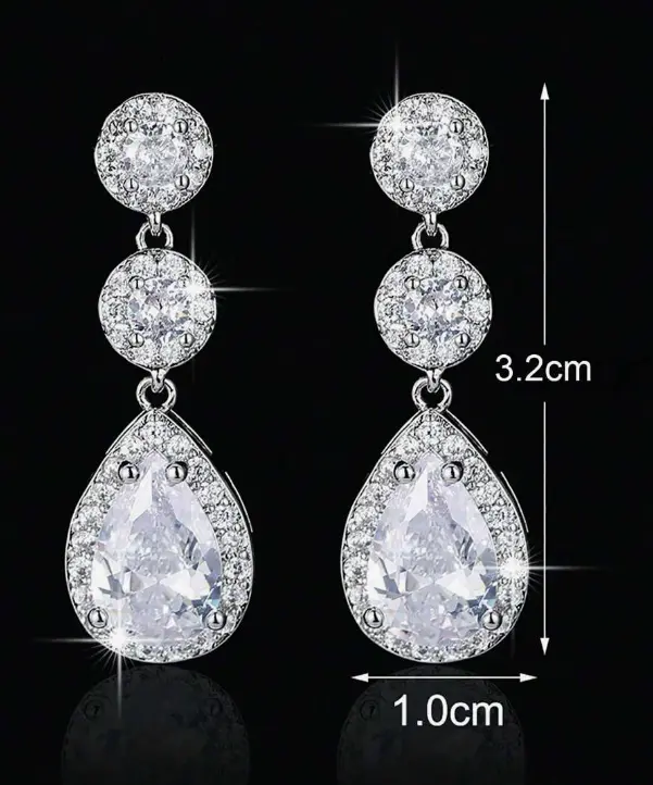 paire de boucles d'oreilles de luxe en forme de goutte d'eau pour femmes L’Art des Vêtements