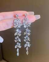 Boucles D'oreilles À Strass Feuille pour femme L’Art des Vêtements