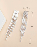 Boucles d'oreilles à strass à franges L’Art des Vêtements