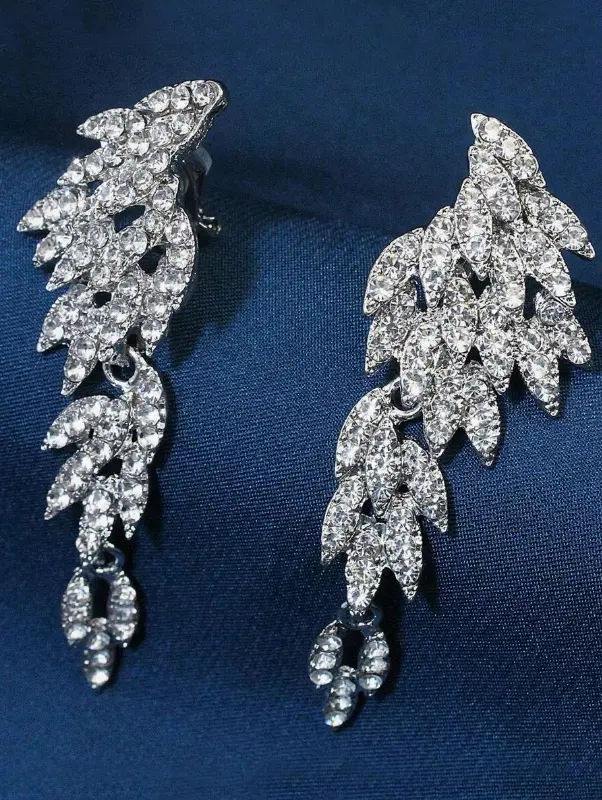 paire de boucles d'oreilles en cristal strass, convenant aux femmes L’Art des Vêtements