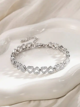 pièce Bracelet ajustable en forme de cœur avec zirconium cubique de luxe L’Art des Vêtements