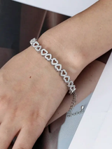 pièce Bracelet ajustable en forme de cœur avec zirconium cubique de luxe L’Art des Vêtements