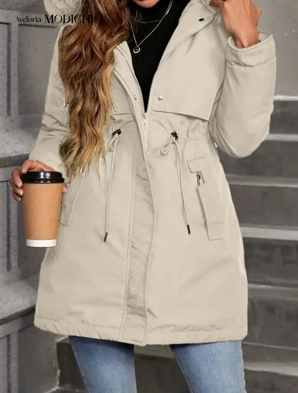 Aveloria Modichic Manteau capitonné à capuche rembourré avec cordon de serrage à la taille L’Art des Vêtements