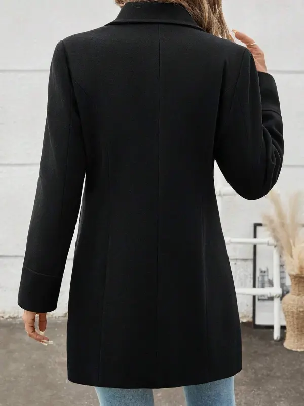 Manteau long élégant pour femmes avec col châle, simple boutonnage L’Art des Vêtements