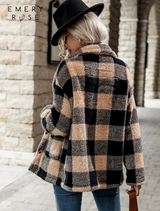 EMERY ROSE Manteau à carreaux pour femme L’Art des Vêtements