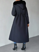 Manteau avec col amovible en fourrure et capuche doublée pour femme L’Art des Vêtements