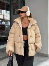 Manteau d'hiver matelassé à fermeture à bouton-pression pour femme L’Art des Vêtements