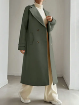 pièce Manteau casual femme à double boutonnage unicolore, automne/hiver L’Art des Vêtements