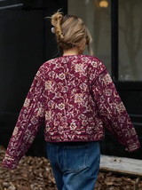 Aveloria Affinna Veste ample à manches longues et imprimé floral pour femme L’Art des Vêtements