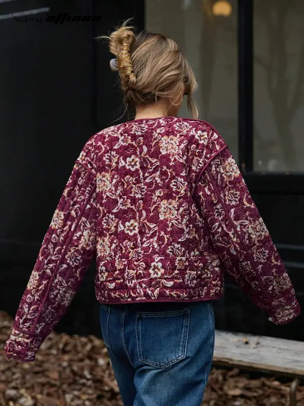 Aveloria Affinna Veste ample à manches longues et imprimé floral pour femme L’Art des Vêtements