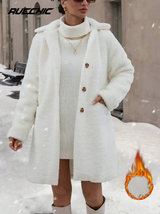 RueChic Veste d'hiver à couleur unie, avec poches, boutons pour femme L’Art des Vêtements