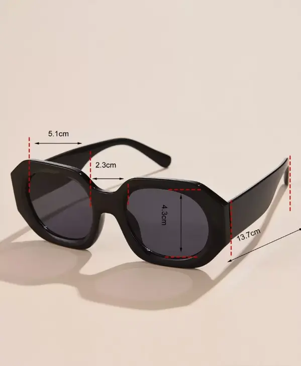 Lunettes à gros cadre polygonal simples et décontractées, accessoires de mode pour femmes L’Art des Vêtements